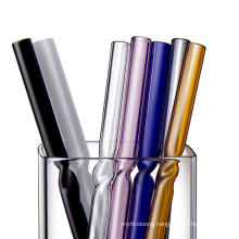 Handmade Borosilicate Straight Glass Straws Bent Glass Drinking Straws Colored